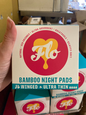 Flo bamboo night pads- 14 winged and ultra thin