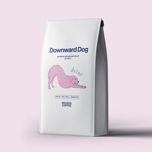 Big Dog Coffee downward dog, rainbow sugarcane decaf coffee beans 250g