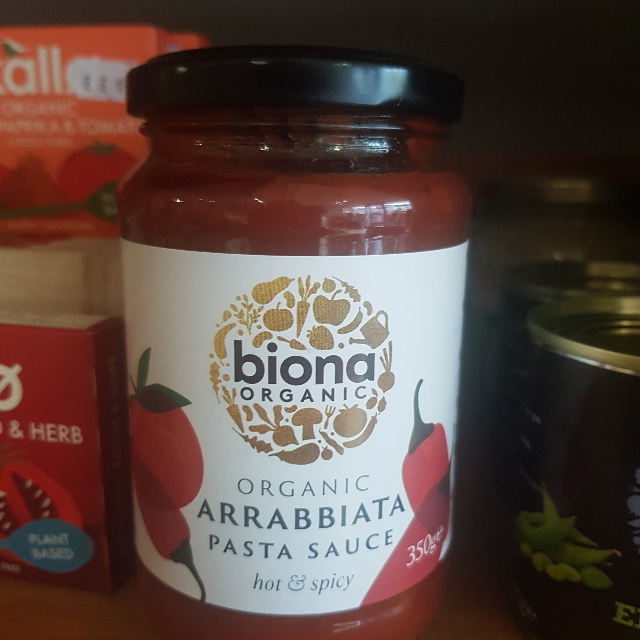 Biona organic arrabbiata pasta sauce.