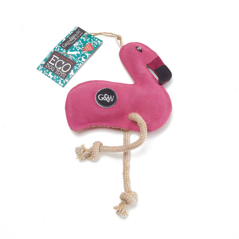 Floyd the flamingo Green and wilds eco dog toy