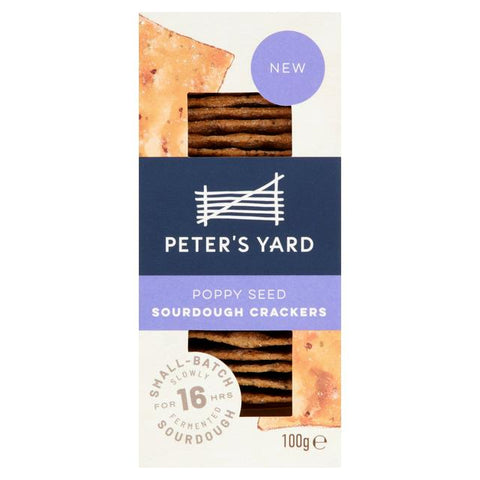 Peter's yard poppy seed sourdough crackers
