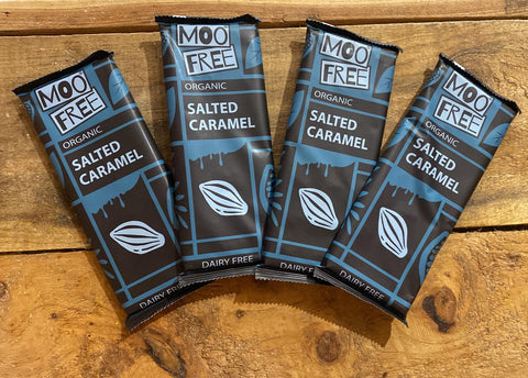 Moo free organic salted caramel chocolate bar 80g