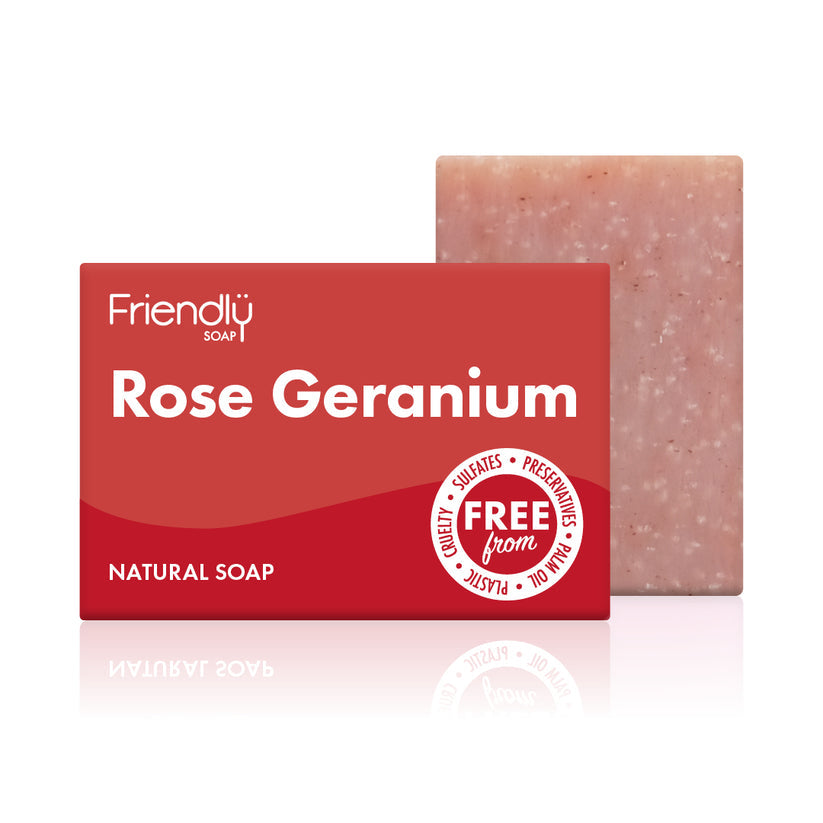 Friendly soap rose geranium soap bar