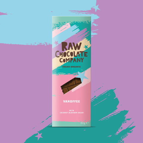 Raw chocolate vanoffee vegan organic chocolate bar