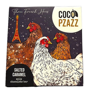 Coco Pzazz three french hens salted caramel chocolate bar