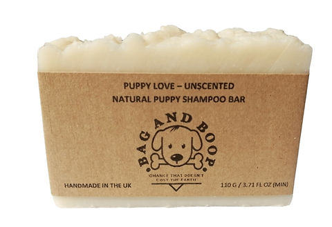 Bag and boop puppy love unscented, puppy safe dog shampoo bar