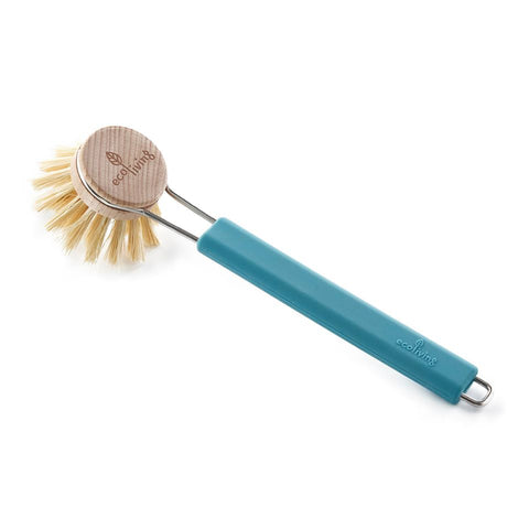 Dish brush with natural bristles