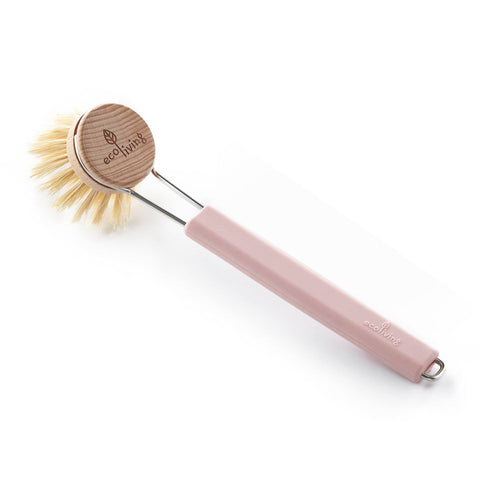 Dish brush with natural bristles