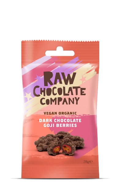 Raw chocolate goji berries vegan snack pack