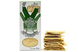 Cradoc’s leek and Caerphilly cheese crackers