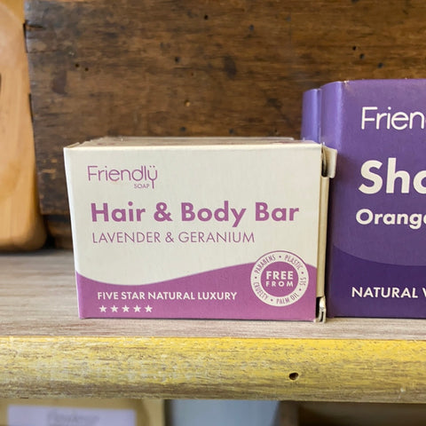 Friendly Soap - Hair & Body Lavender and Geranium - Guest size