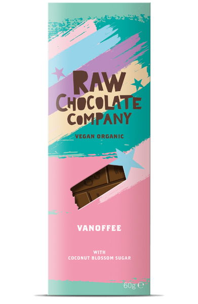 Raw chocolate vanoffee vegan organic chocolate bar